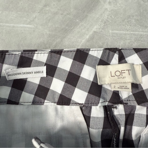 NWOT Women’s LOFT Outlet Modern Skinny Ankle Gingham Pants Size 2 - Picture 13 of 16